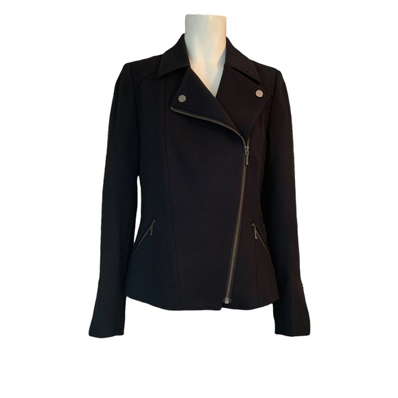 Laura petites Women’s Black Moto Jacket Size 2 - Picture 1 of 15